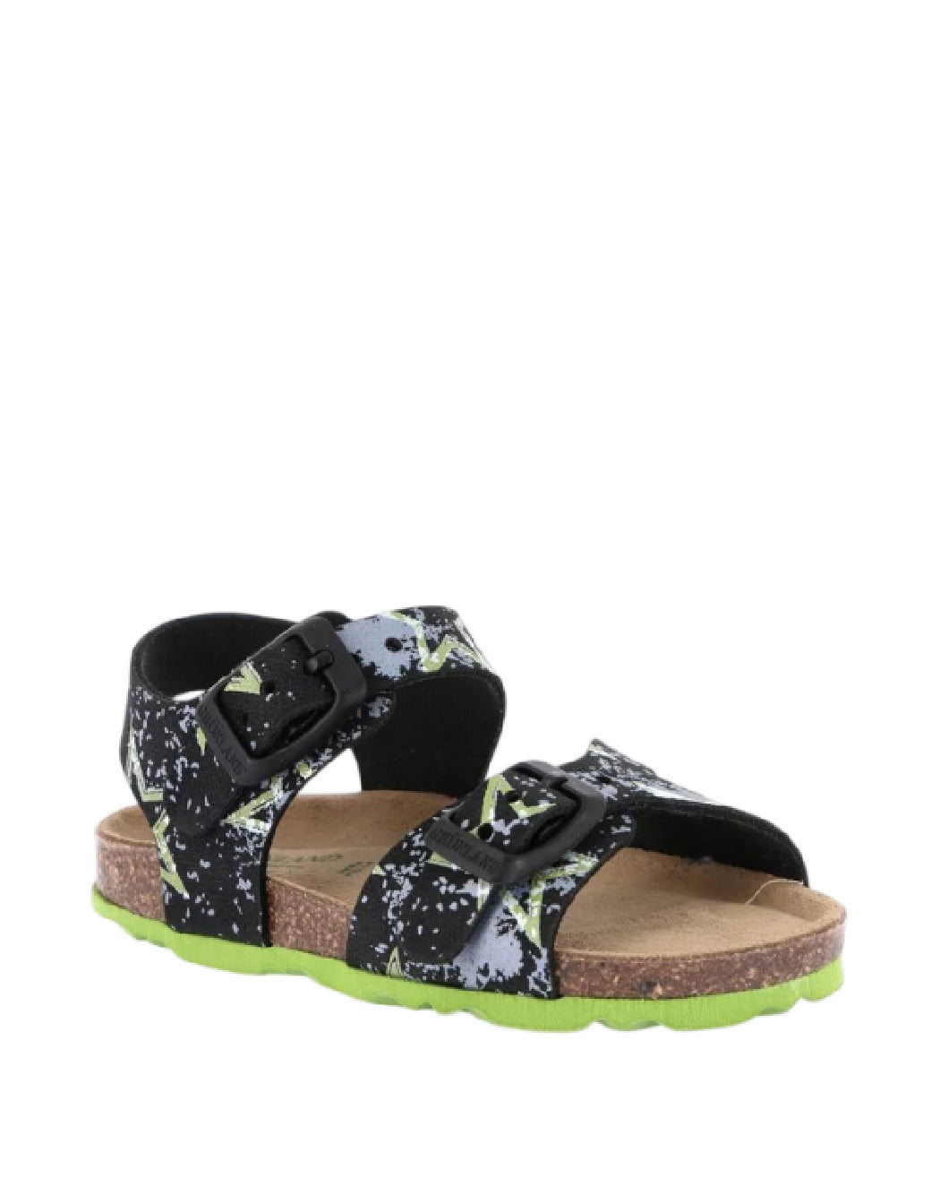 Grunland Sandali Bio bimbo con cinturino – Fantasia Graffiti e Suola Neon