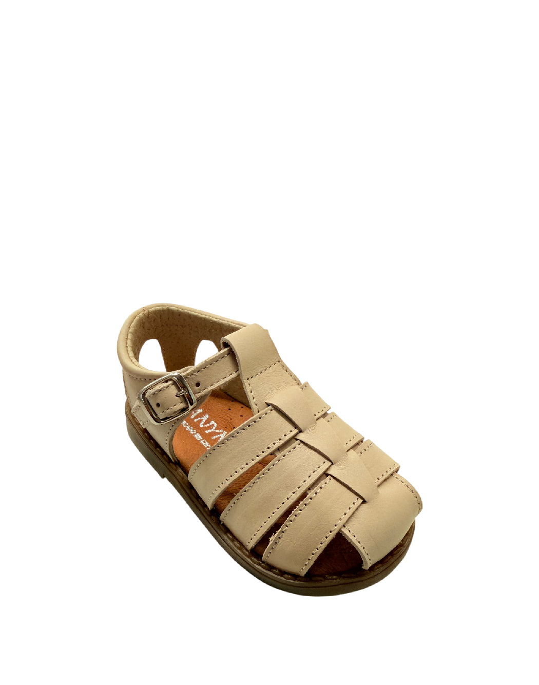 Panyno - Sandalo Primi Passi a Gabbietta in Pelle - Beige Classico