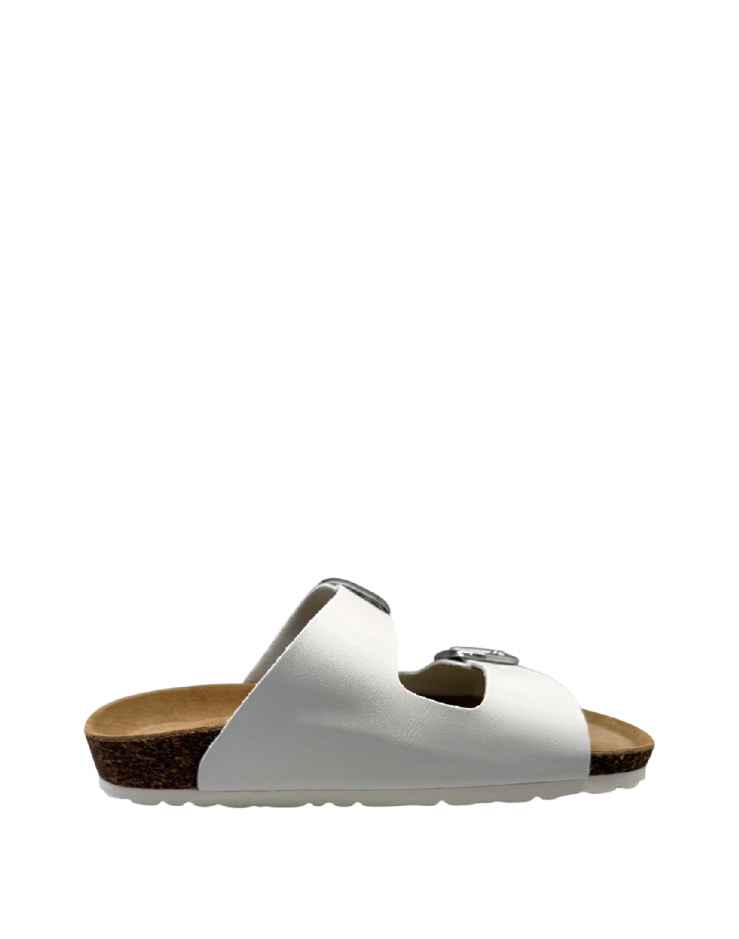 Goldstar Ciabatta Donna in Pelle Bianca con Doppia Fibbia