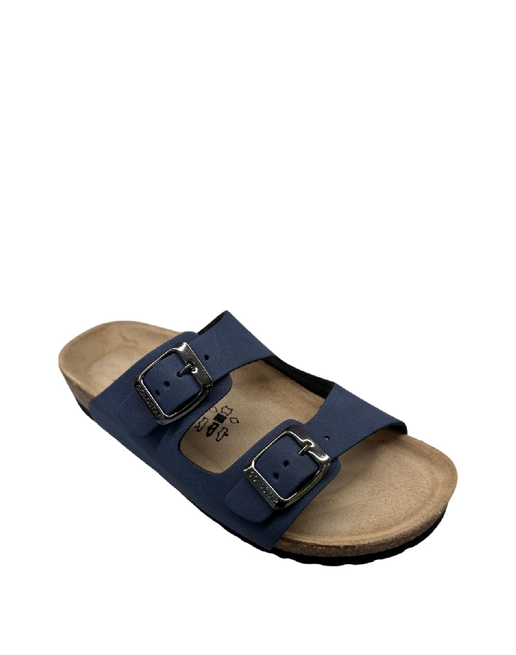 Goldstar Ciabatta a Due Fasce in Nabuk – Colore Blu con Sottopiede in Sughero