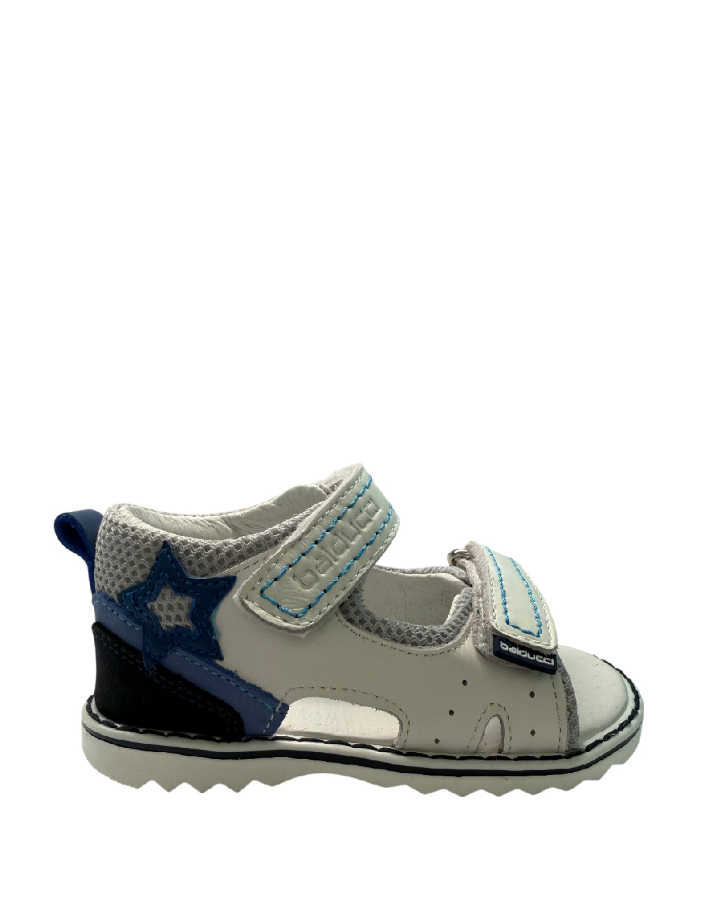 Balducci Sandalo Primi Passi in Pelle bimbo – Bianco e Blu con Dettaglio Stella