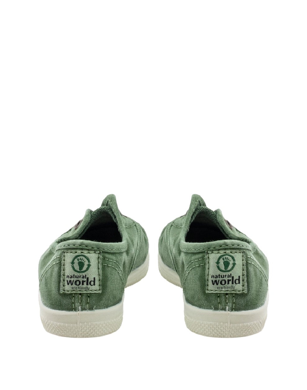 Natural world- Sneakers Slip-On in Tela Lavata Verde Salvia