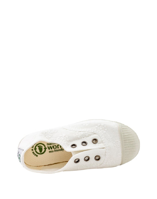 Natural world- Sneakers Eco-Friendly in Cotone Bio con Ricamo Sangallo