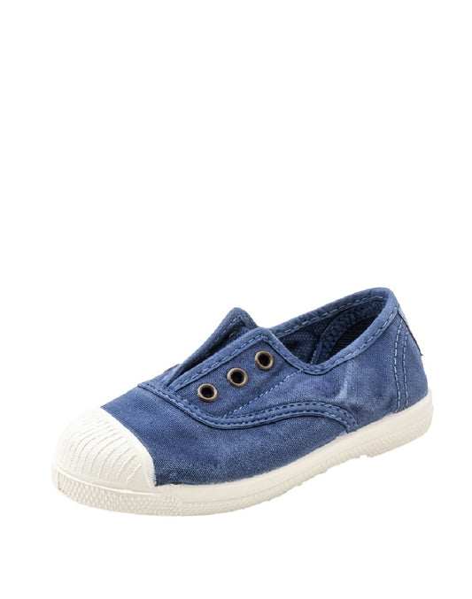 Natural world- Sneakers Slip-On in Tela Blu