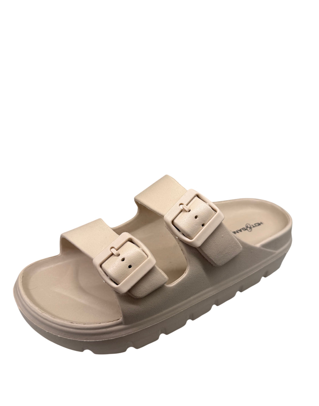 Hotsand Sandali Platform in Gomma con Doppia Fibbia - Beige Nude