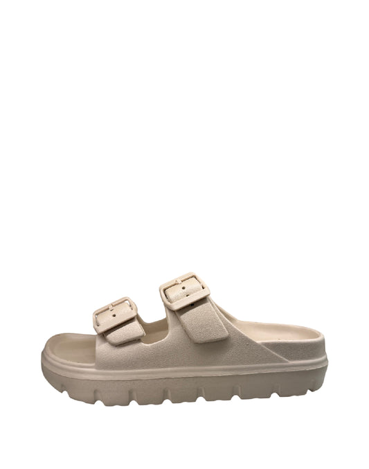 Hotsand Sandali Platform in Gomma con Doppia Fibbia - Beige Nude