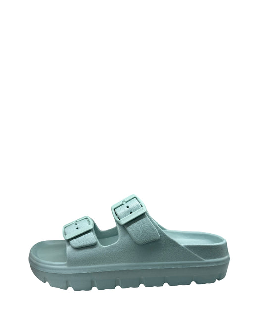 Hotsand Sandali Platform in Gomma con Doppia Fibbia - Verde Acqua