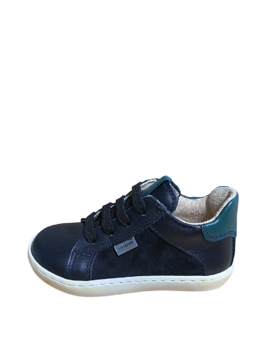 Sneakers Alte Nero Giardini Bambino in Pelle Nera con Dettaglio Verde Bottiglia
