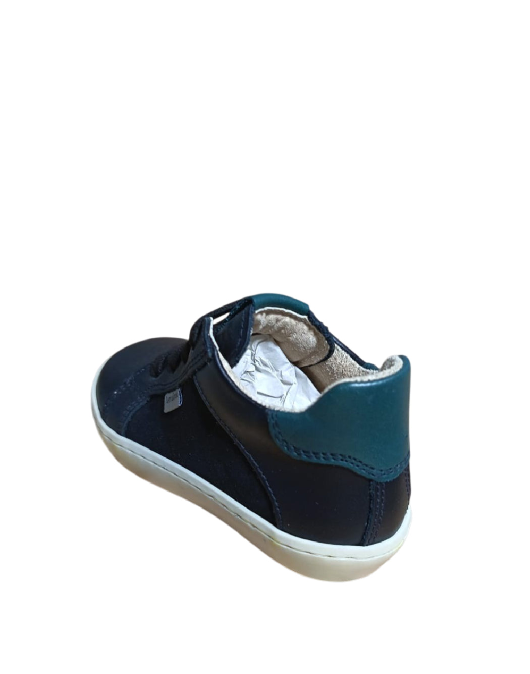 Sneakers Alte Nero Giardini Bambino in Pelle Nera con Dettaglio Verde Bottiglia