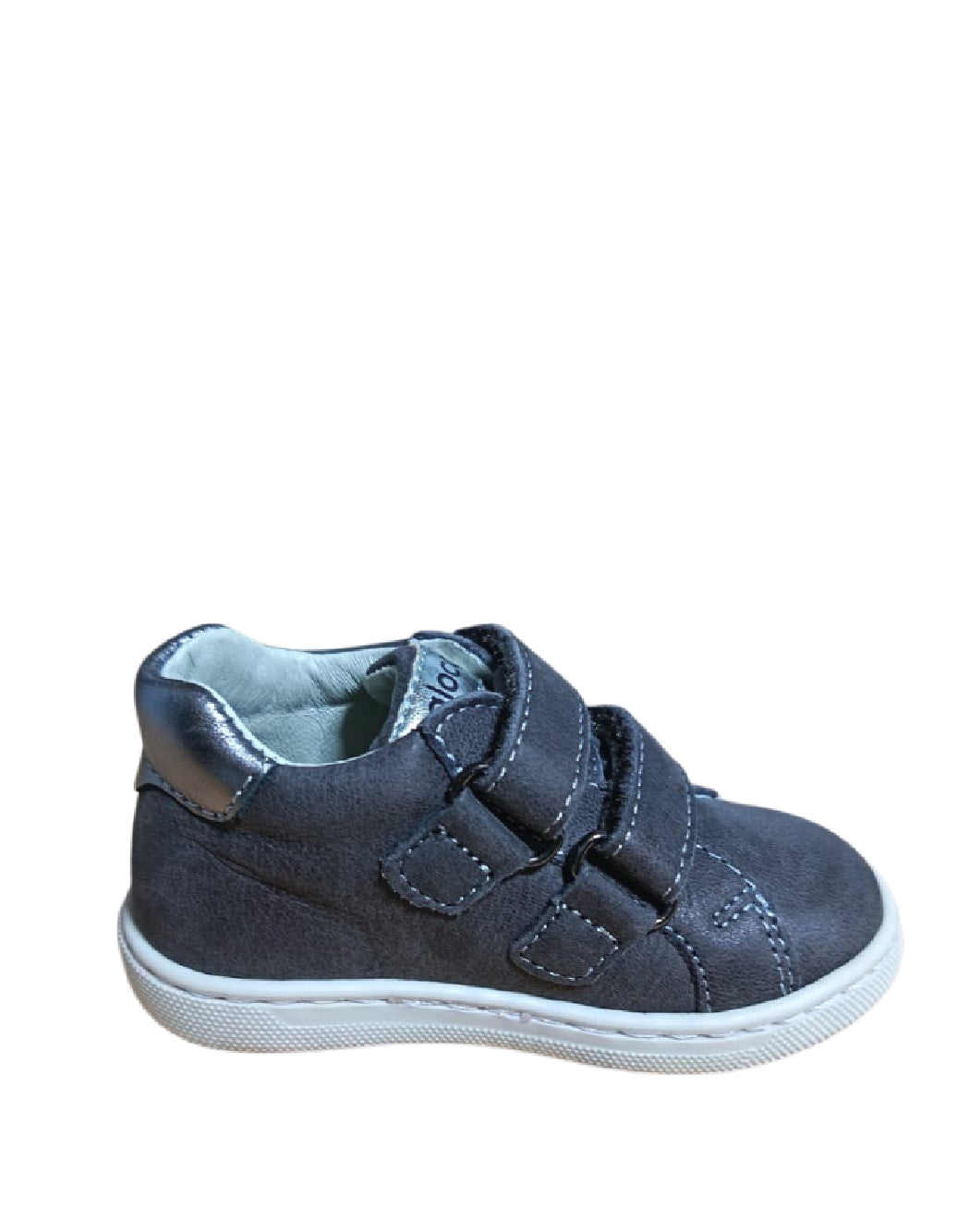 Balocchi Sneakers Primi Passi Bambina Grigio Antracite in Nabuk con Cuori Glitter