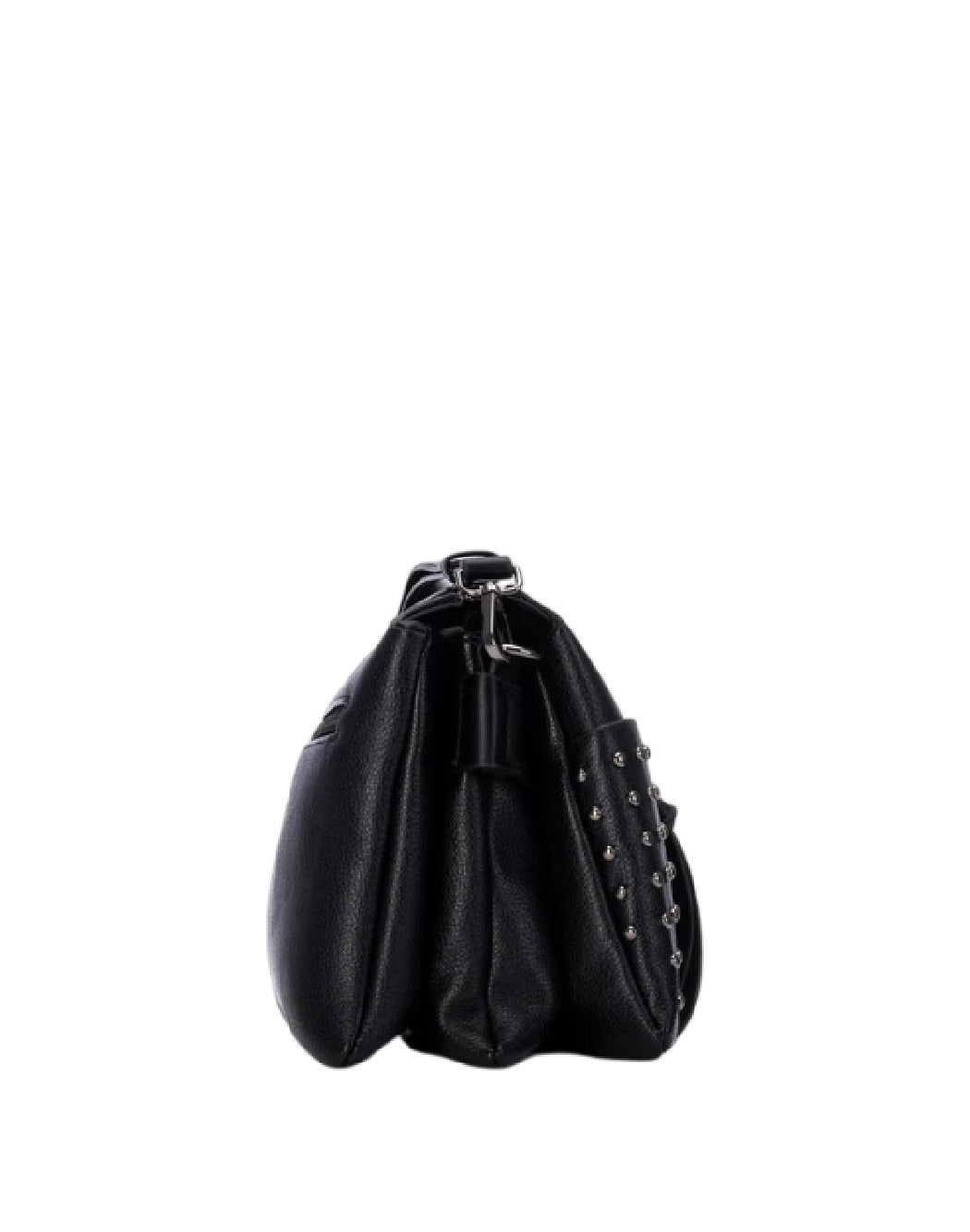 Xti Borsa a Tracolla Donna in Ecopelle Nero con Borchie e Multiscomparto