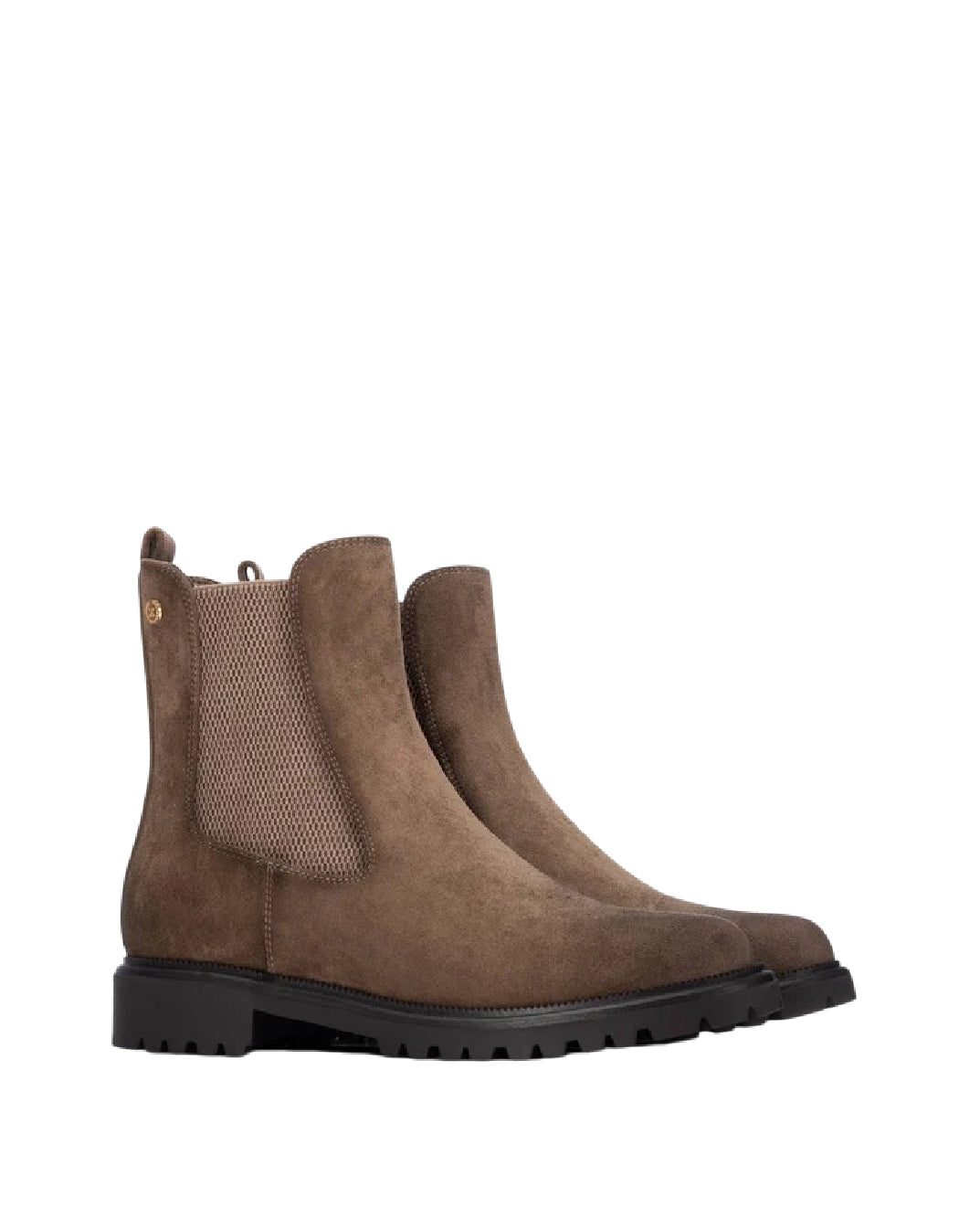 Xti Stivaletti Donna in Camoscio Marrone fango con Suola Carroarmato