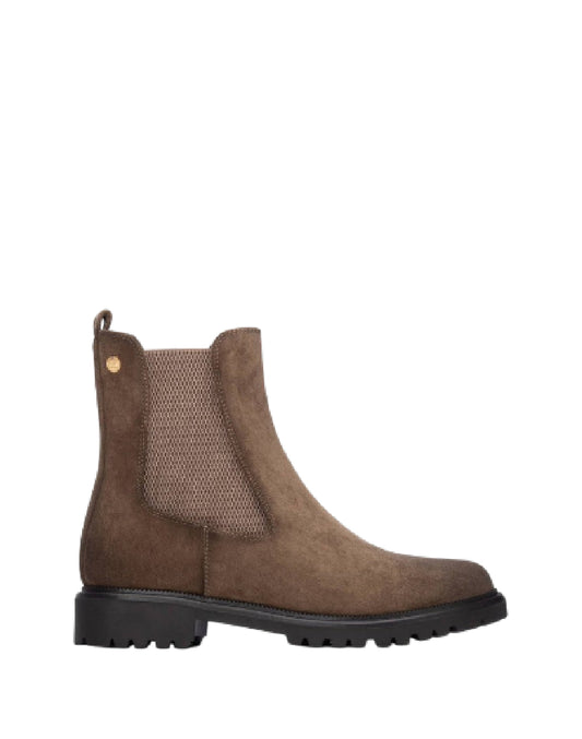 Xti Stivaletti Donna in Camoscio Marrone fango con Suola Carroarmato