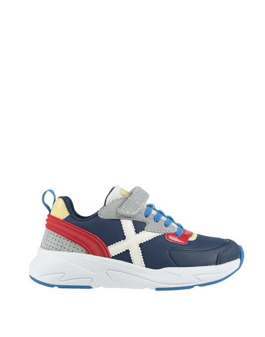 MUNICH MUNICH MINI TRACK 132 Sneakers da bambino fuoristrada Blu navy, Rosso, Grigio, Giallo e Bianco