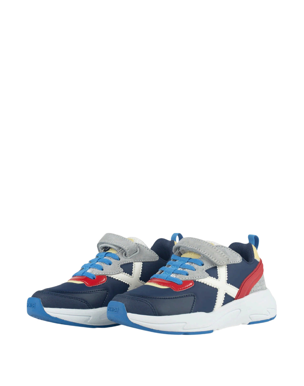 MUNICH MUNICH MINI TRACK 132 Sneakers da bambino fuoristrada Blu navy, Rosso, Grigio, Giallo e Bianco