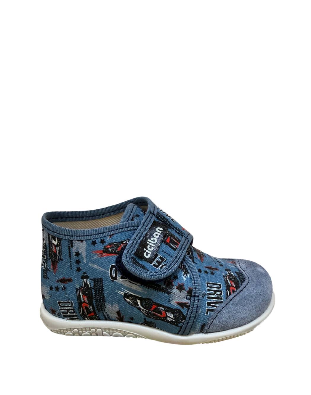 Balocchi-Pantofole Bimbo Ciciban Blu con Motivo Macchine da Corsa – RUSH