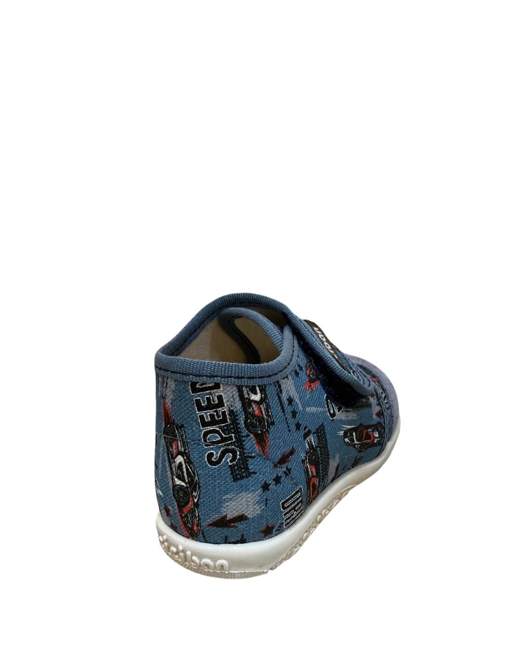 Balocchi-Pantofole Bimbo Ciciban Blu con Motivo Macchine da Corsa – RUSH