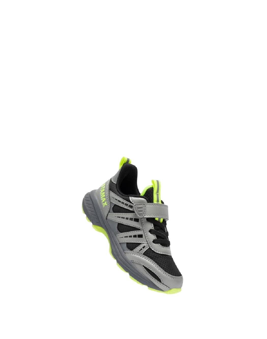ISTAMAX-Scarpe da Running Bambino Grigie e Giallo Fluo con Strappo