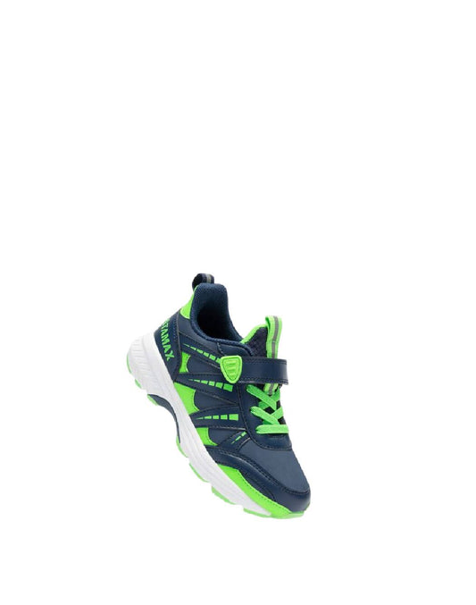 ISTAMAX-Scarpe da Running Bambino Blu e Verde Lime con Strappo