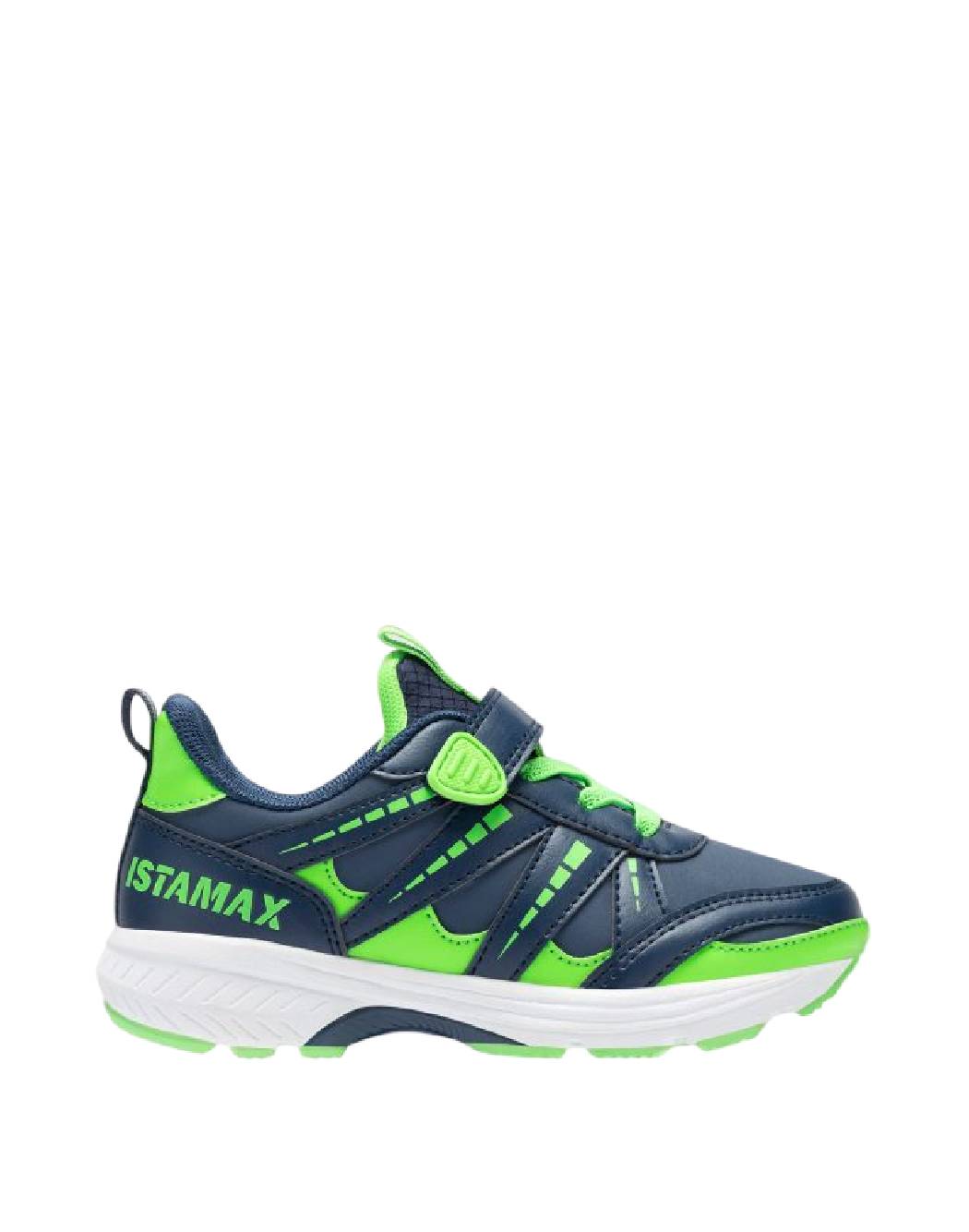 ISTAMAX-Scarpe da Running Bambino Blu e Verde Lime con Strappo