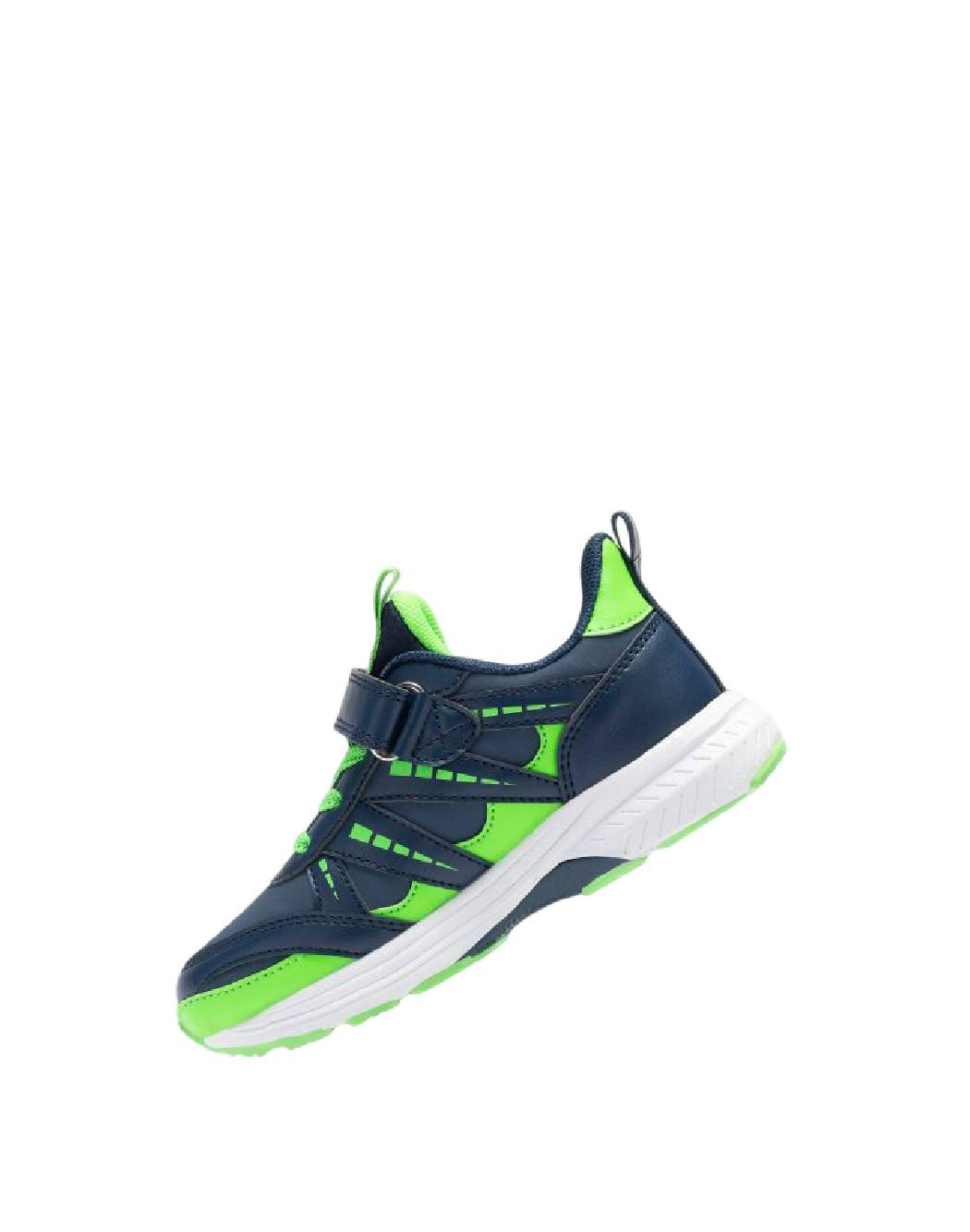 ISTAMAX-Scarpe da Running Bambino Blu e Verde Lime con Strappo