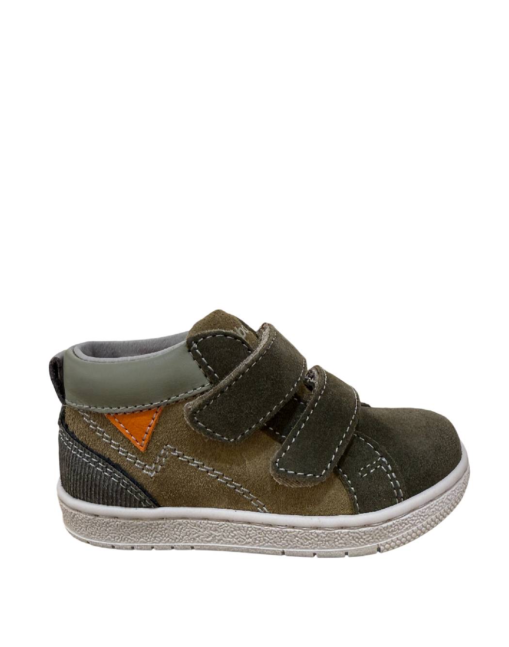 Balocchi Sneakers Primi Passi da Bambino in Camoscio Verde Militare con Velcro