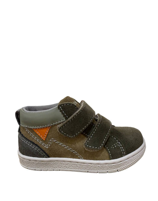 Balocchi Sneakers Primi Passi da Bambino in Camoscio Verde Militare con Velcro