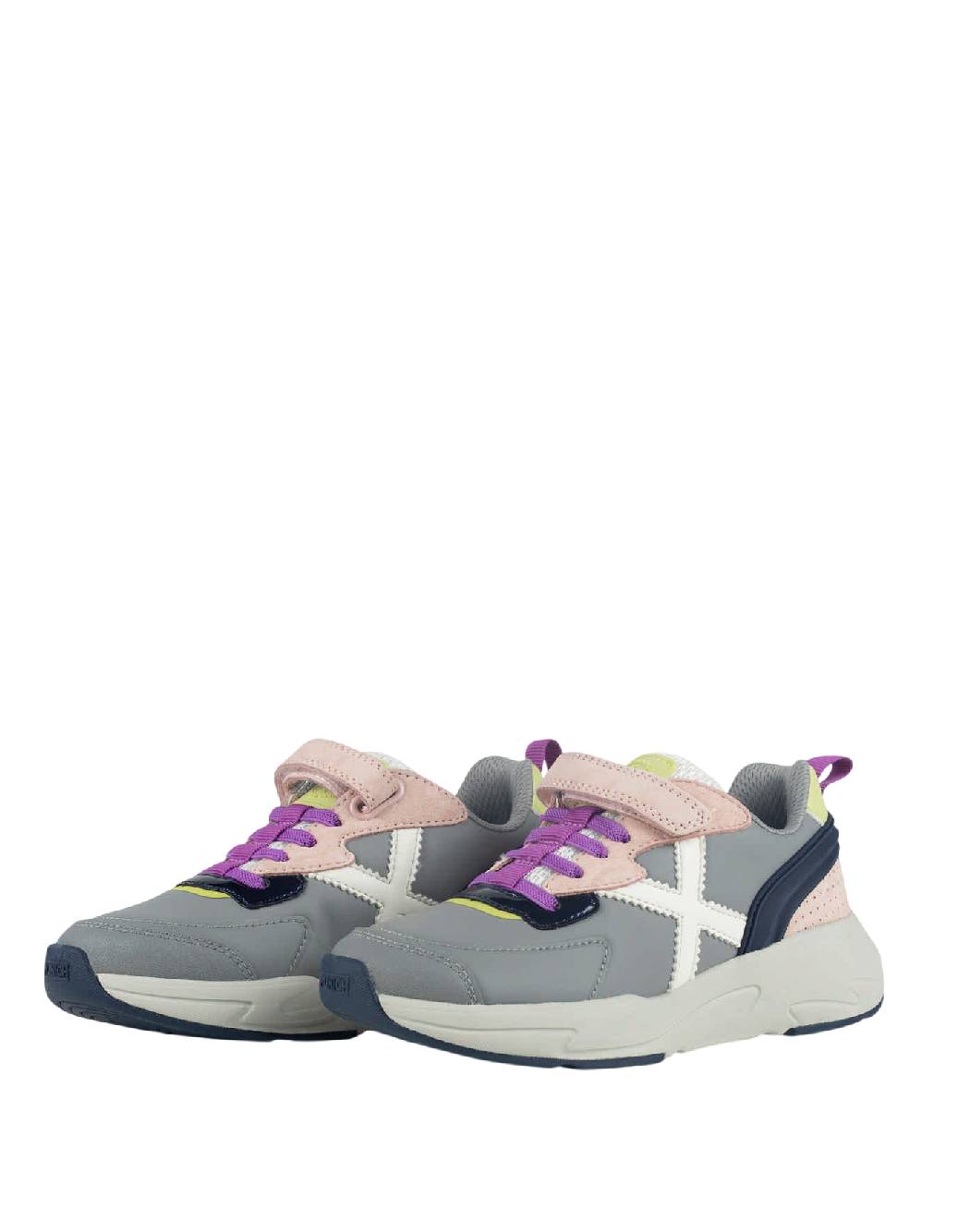 MUNICH MINI TRACK 128 Sneakers da bambina fuoristrada Grigio e Rosa