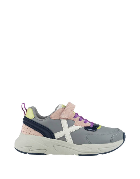 MUNICH MINI TRACK 128 Sneakers da bambina fuoristrada Grigio e Rosa