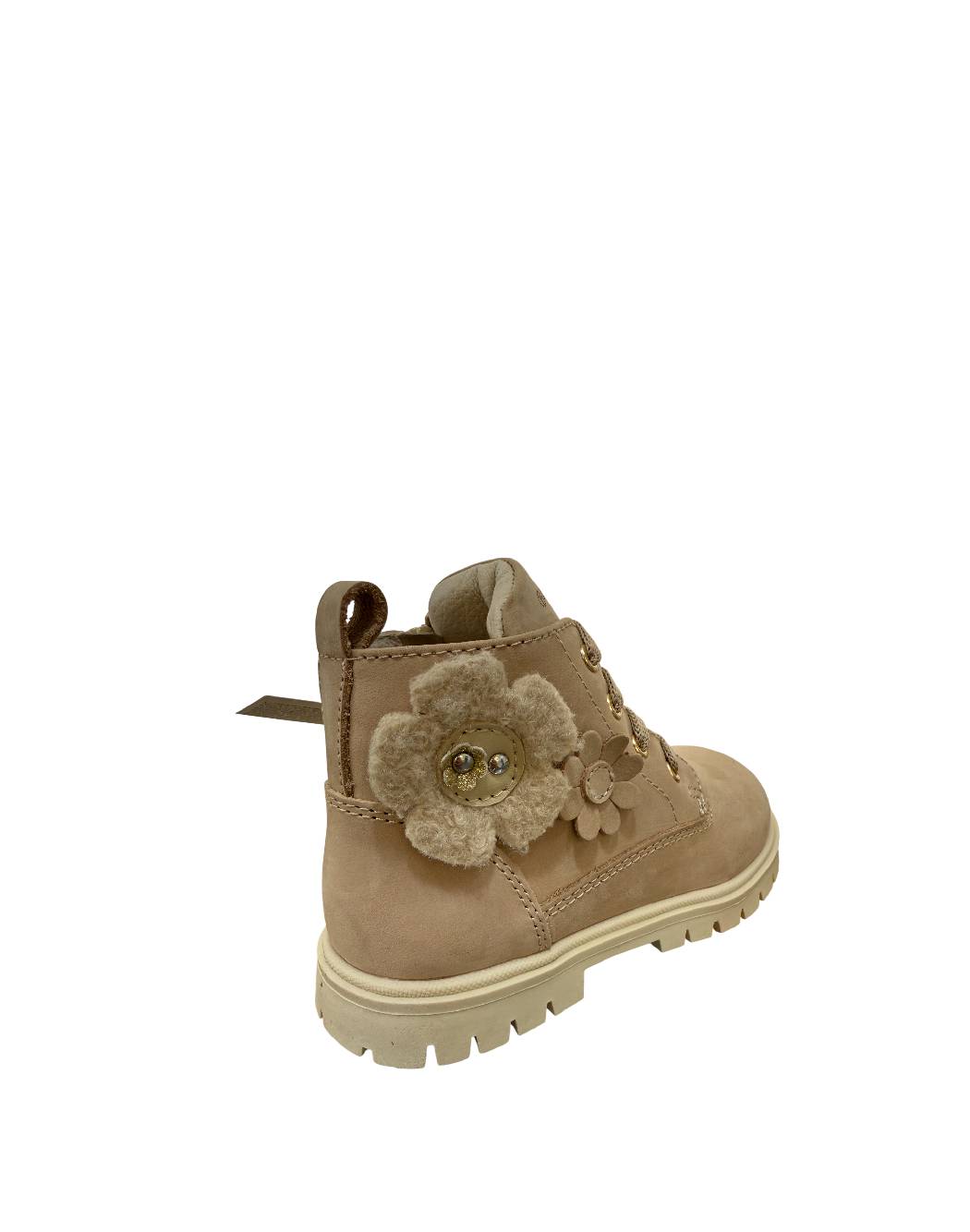 Balducci Stivaletti Bambina in Pelle Beige con Fiori applicati