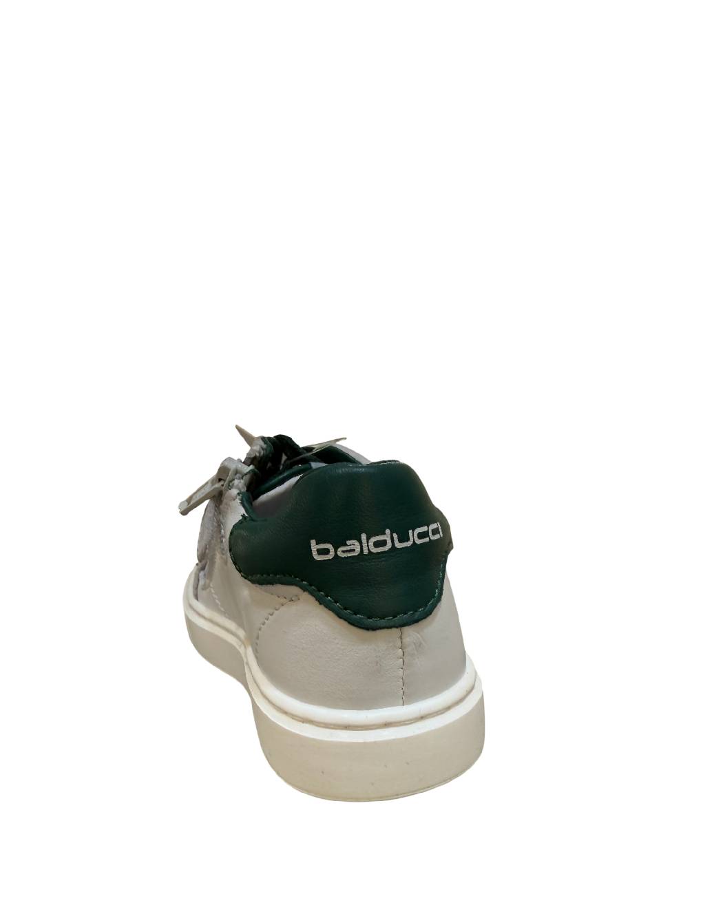 Balducci Sneaker Bambino In Pelle Bianca e Verde con Dettaglio "B"