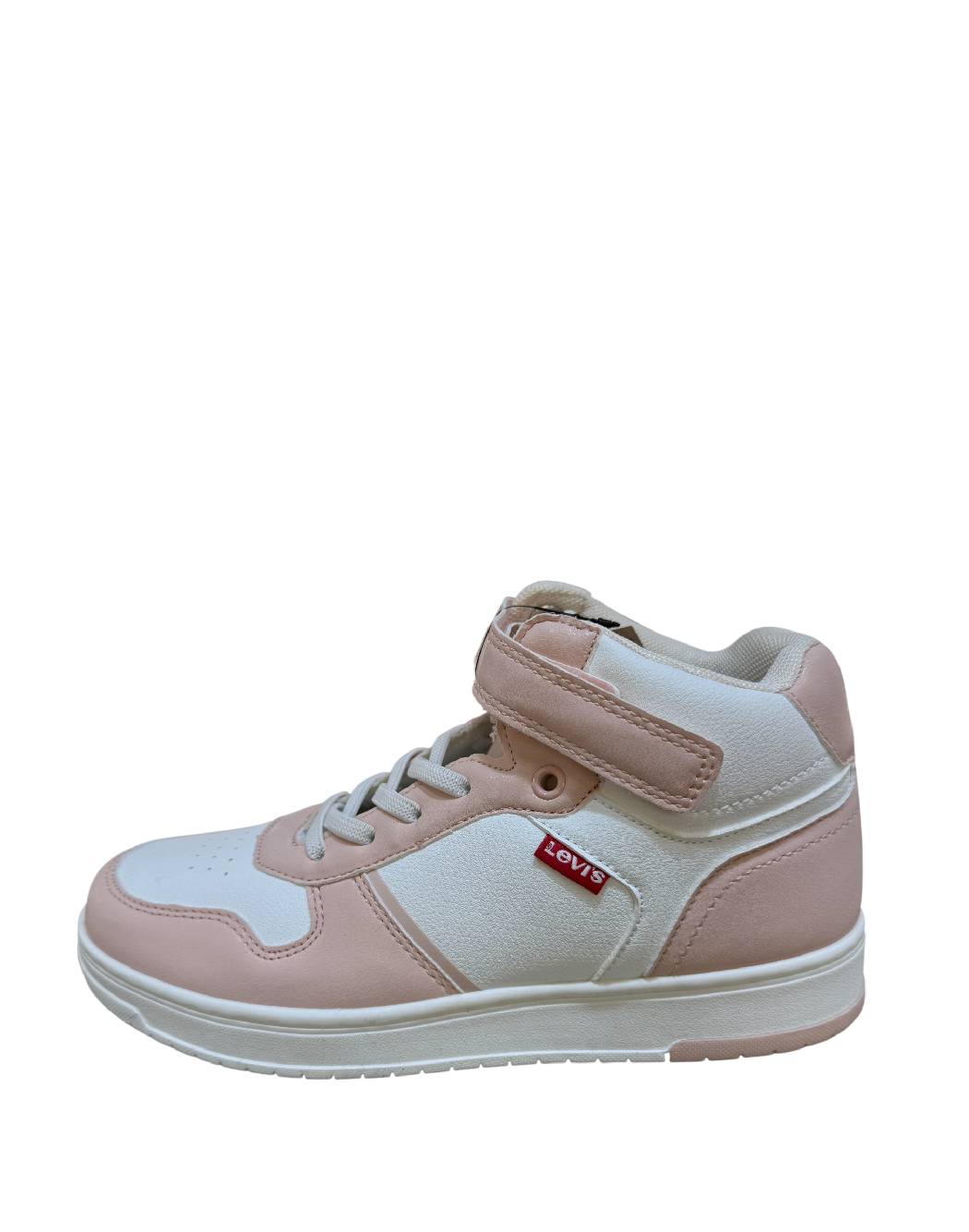 Levi's Sneaker Alte Bambina Rosa e Bianche con Velcro