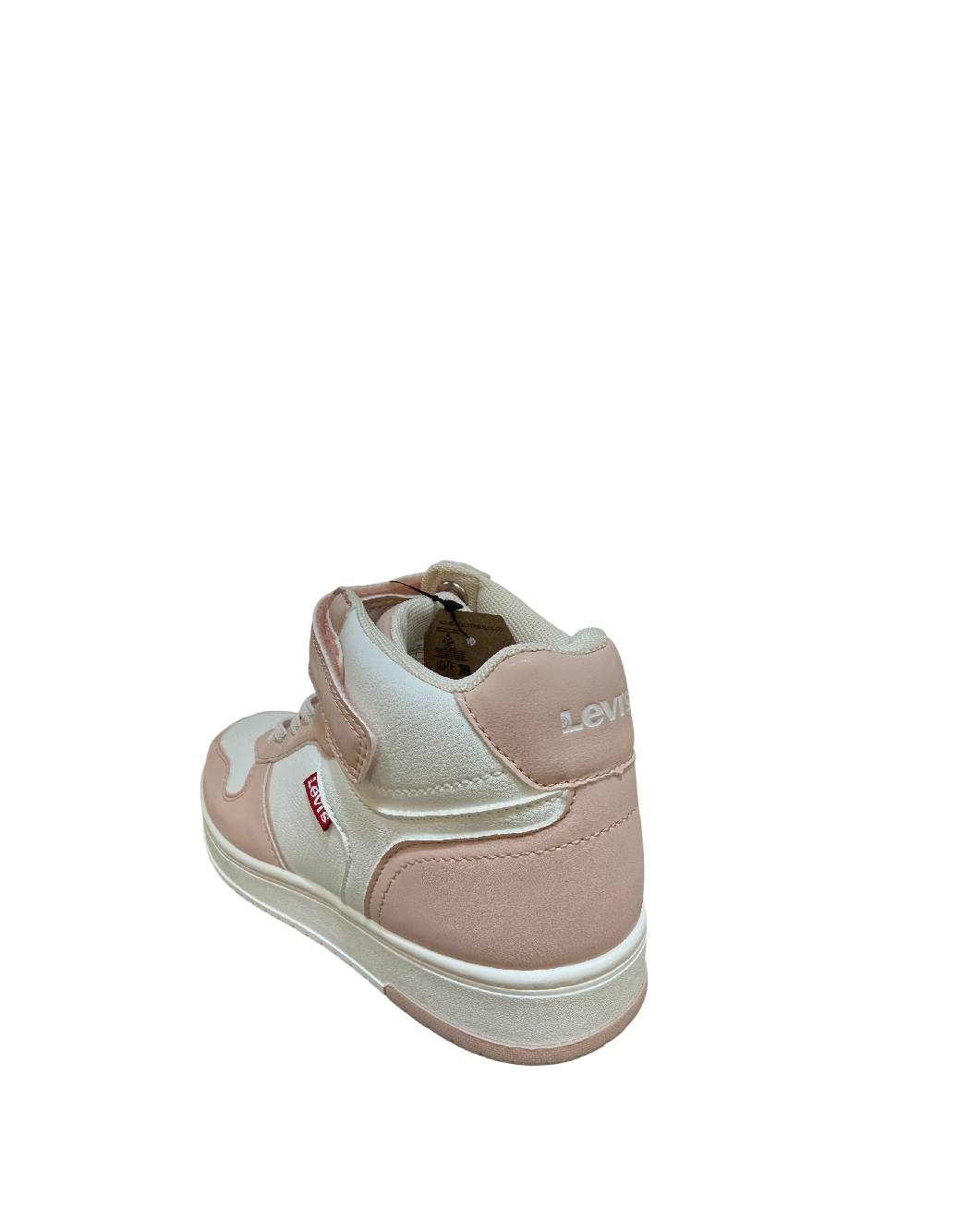 Levi's Sneaker Alte Bambina Rosa e Bianche con Velcro