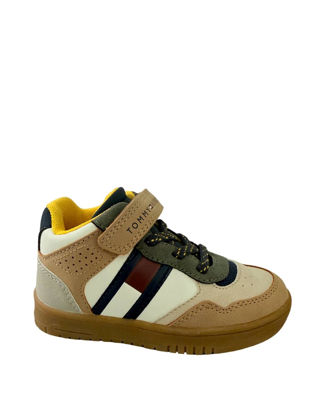 Tommy Hilfiger - Sneaker Bambino Mid-Cut Multicolor con Strappo e Lacci