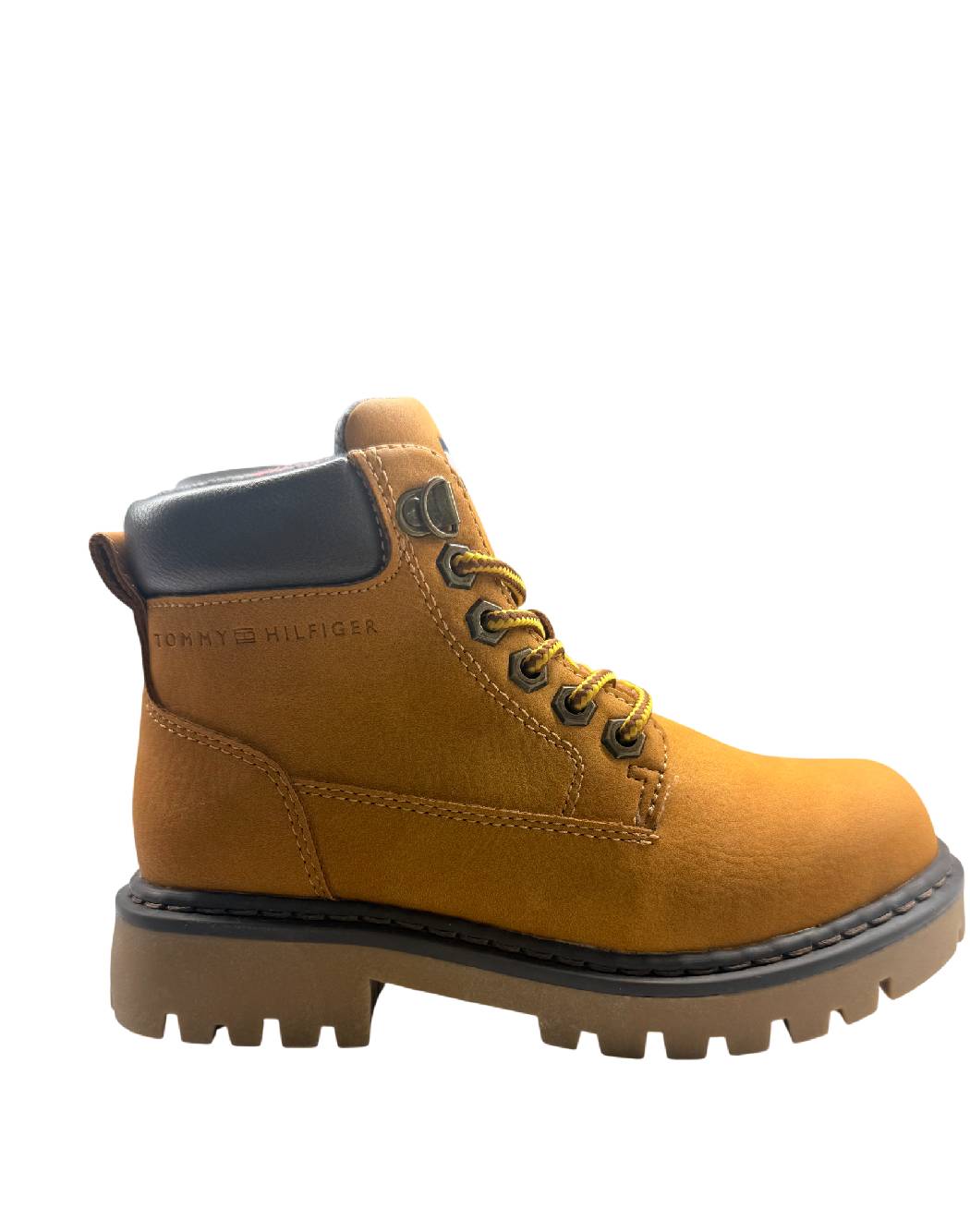 Tommy Hilfiger- Stivaletto Anfibio Bambino Miele con Cerniera Laterale