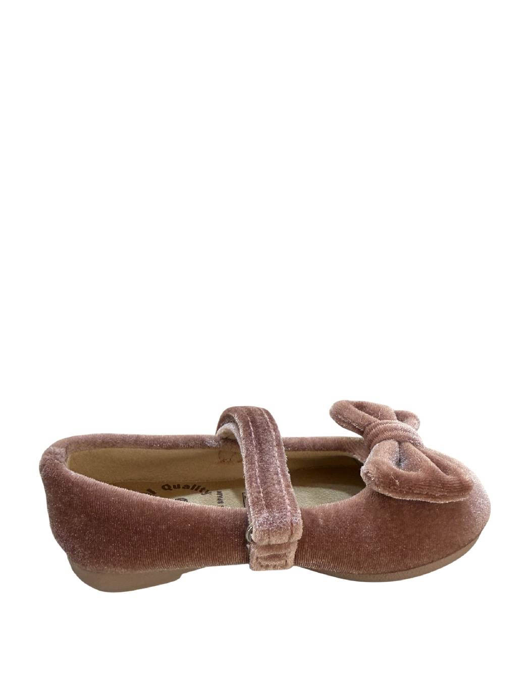 Vulladi Ballerine Bambina in Velluto con Fiocco – Rosa Antico / Cipria