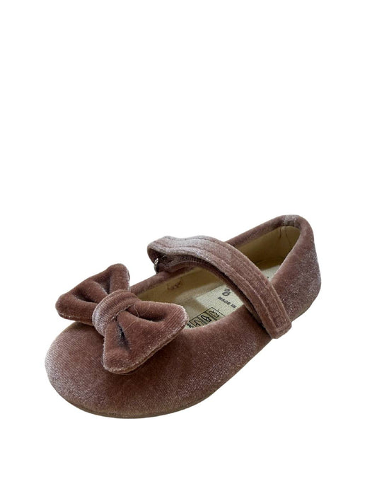 Vulladi Ballerine Bambina in Velluto con Fiocco – Rosa Antico / Cipria
