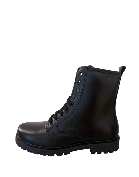 Balocchi Anfibi Classic Neri in Pelle con Zip Laterale e Suola Carrarmato