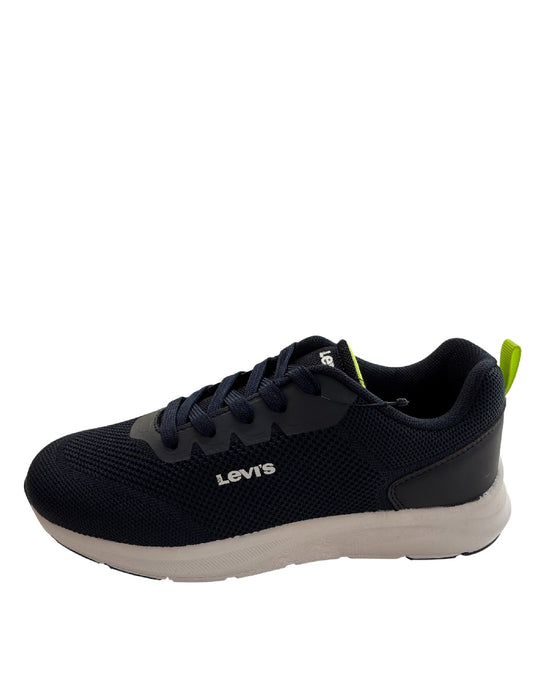 LEVI'S HUDSON-SNEAKERS BAMBINO IN TELA BLU E GIALLO CON LACCI