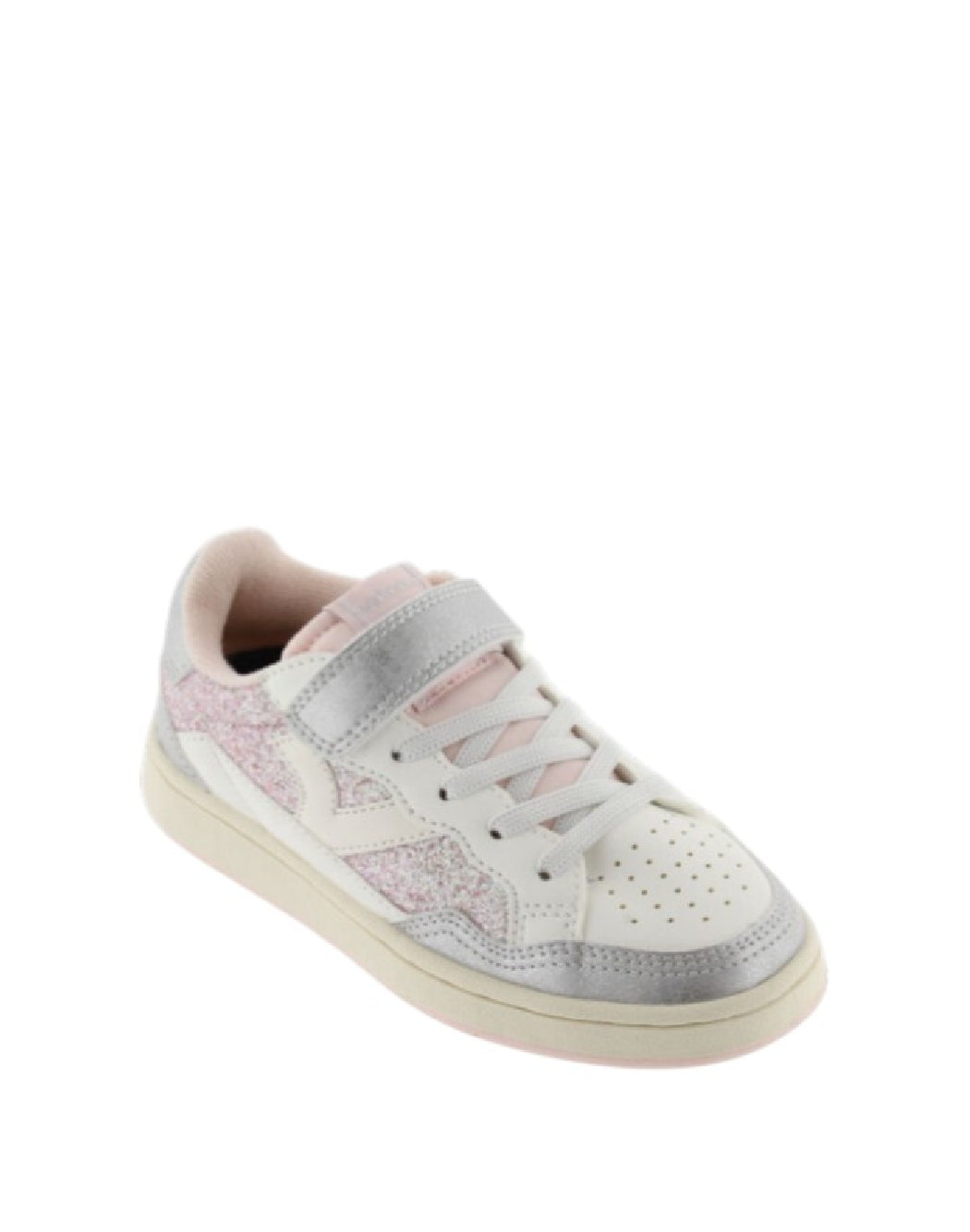 VICTORIA SNEAKERS BAMBINA GLITTER ARGENTO CON STRAPPO E LACCI ELASTICI
